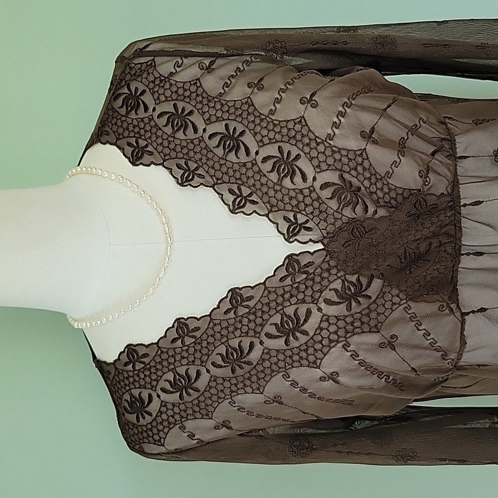 Axcess Y2K Vintage Sheer Lace Blouse - Picture 2 of 7